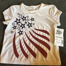 USA Body Wrapper Dance Shirt Girls 8-10 Gymnastics Uniform NWT Patriotic