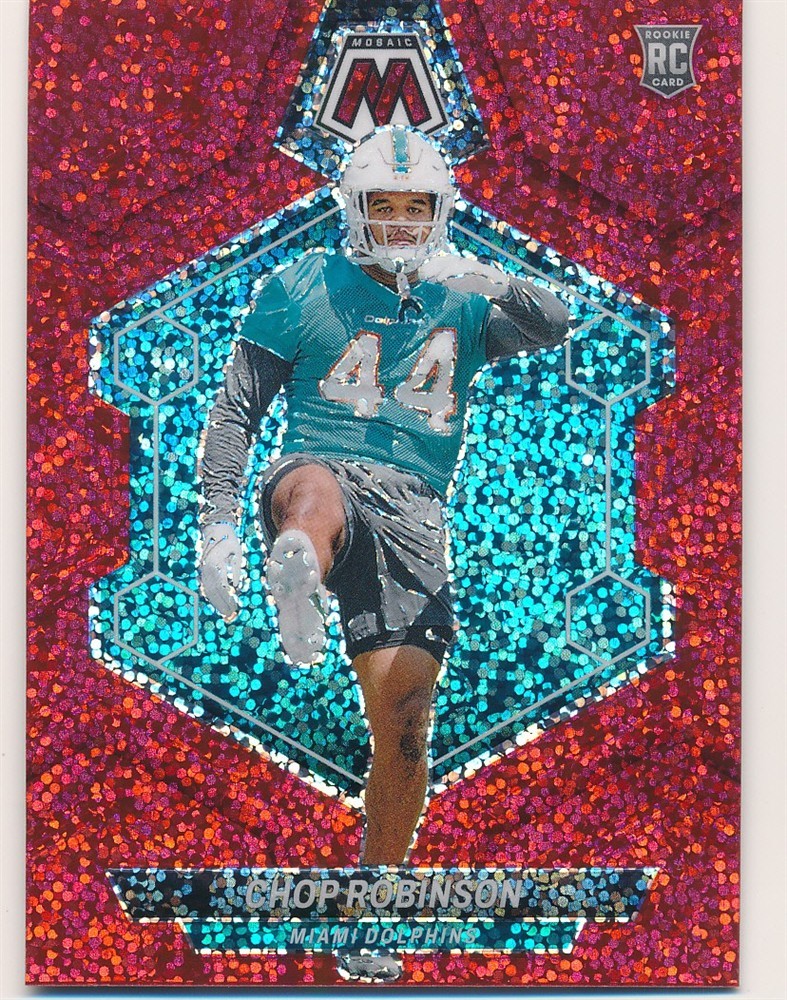 CHOP ROBINSON 2024 PANINI MOSAIC RED SPARKLE PRIZM #321 RC ROOKIE DOLPHINS
