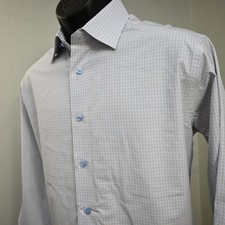 David Donahue Dress Shirt Plaid Long Sleeve Button Up Mens Size 16 34/35 Large