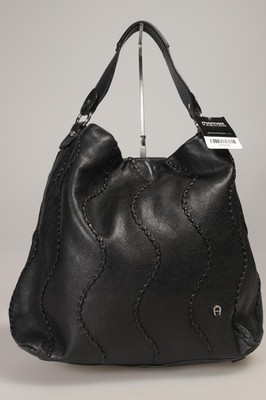Aigner Handtasche Damen Umhängetasche Bag Damentasche Leder Schwarz #0swangi