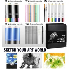 Diverse 76-Piece Sketching Set for Beginners to Pros