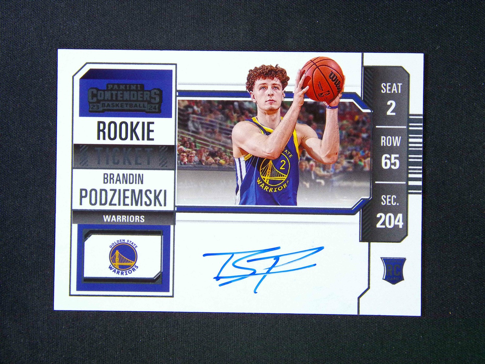 2023-24 Panini Contenders Brandin Podziemski RC Ticket Auto