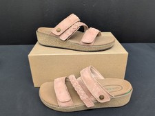 Orthofeet Carrie Wide Plantar Arch Support Women's Leather Sandals US 7 Clay