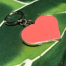 New Silver Metallic pink Heart Heart Keychain / purse Charm