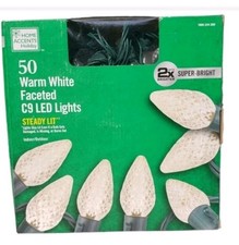 Home Accents Holiday 50 Super Bright Warm White Faceted C9 LED LIGHTS