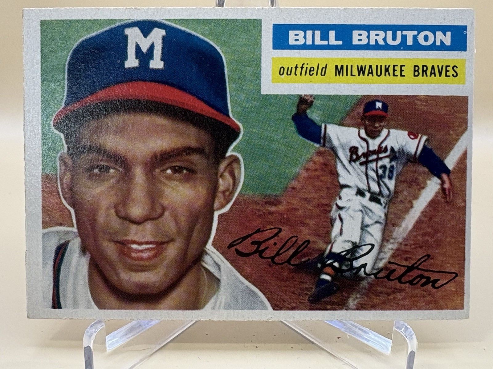 Bill Bruton #185 Baseball Cards 1956 Topps trading card — raw and PSA graded price guide