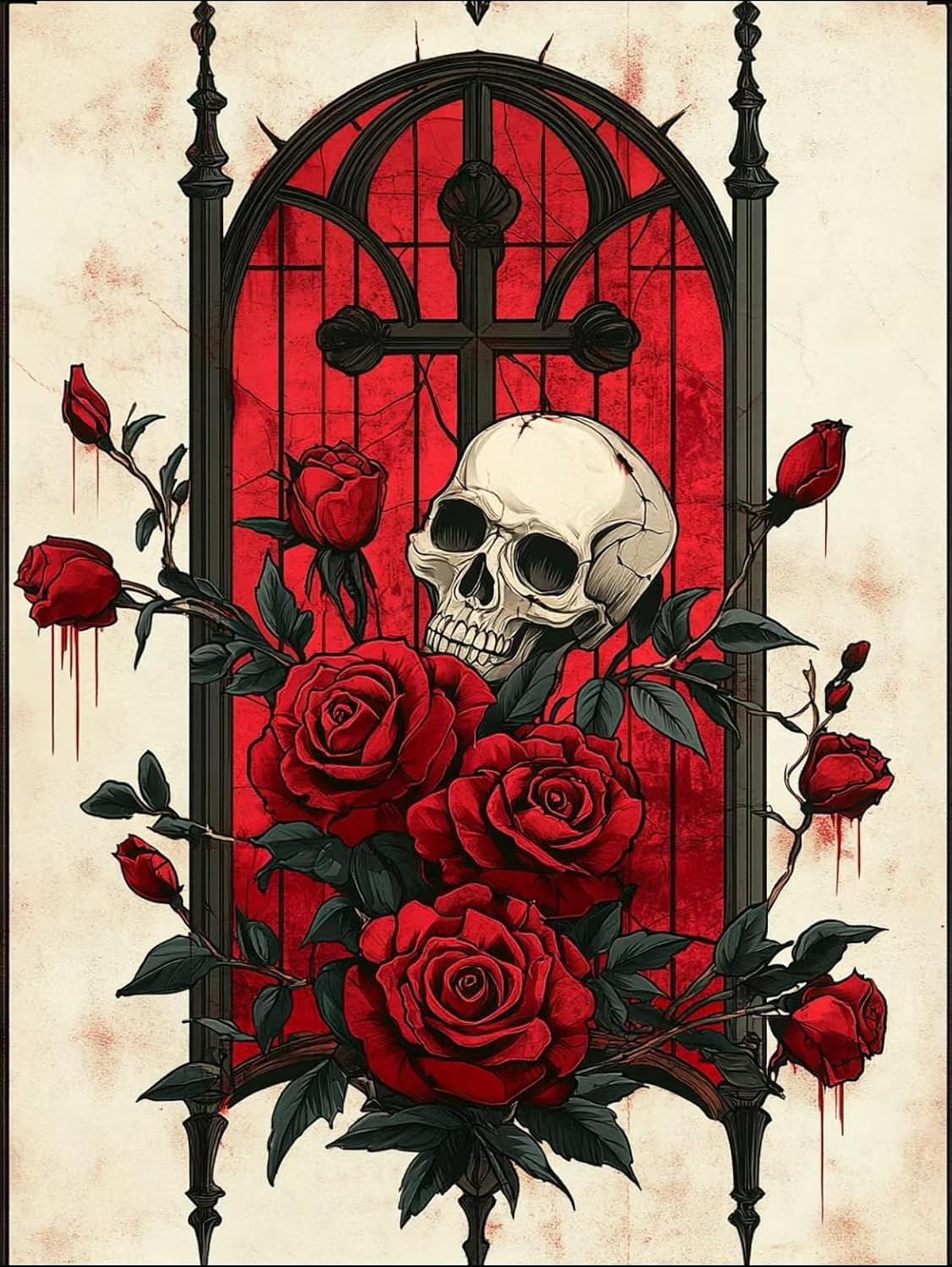 Skull Diamond Art Kits for Adults Gothic 5D Diamond Painting Kits for Beginners 