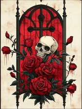 Skull Diamond Art Kits for Adults Gothic 5D Diamond Painting Kits for Beginners 