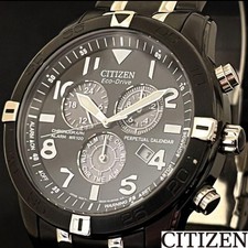 Montre chronographe homme Citizen Eco-Drive E820 noire écran reconditionné 44 mm