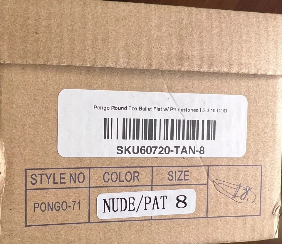 Top Moda Pongo Desnudo Patente Punta Redonda Ballet Pisos Talla 8 Detalle Estrás Comodidad Foto 3 de 4