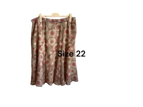 Chesca Dusty Pink Beige Ivory ChiffonSkirt 22 Blouse Size 20 Pristine Away 29.4 - Picture 5 of 5