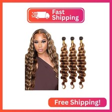 P427 Blonde Bundles Human Hair Deep Wave Bundles 22 24 26 Inch Human Hair Weave