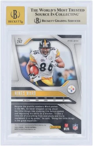 Hines Ward Pittsburgh Steelers Signed '24 Panini Prizm #247 3/35 BGS 9.5/10 Card - Image 2 of 2
