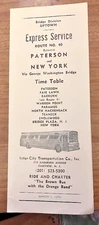 1970 INTER - CITY TRANSPORTATION CO NEW JERSEY BUS TIMETABLE EXPRESS SERVICE