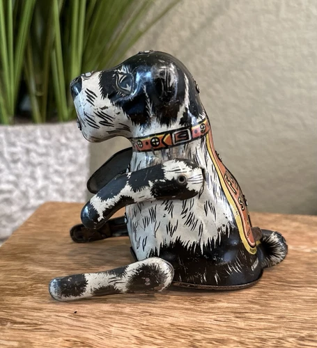 1940's Marx "Flipo" The Jumping Dog Tin Wind-Up w/ Key Works Great!!!