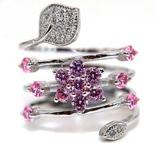 2CT Treated Pink Sapphire  Topaz 925 Sterling Silver Ring Sz 6 MB5-1