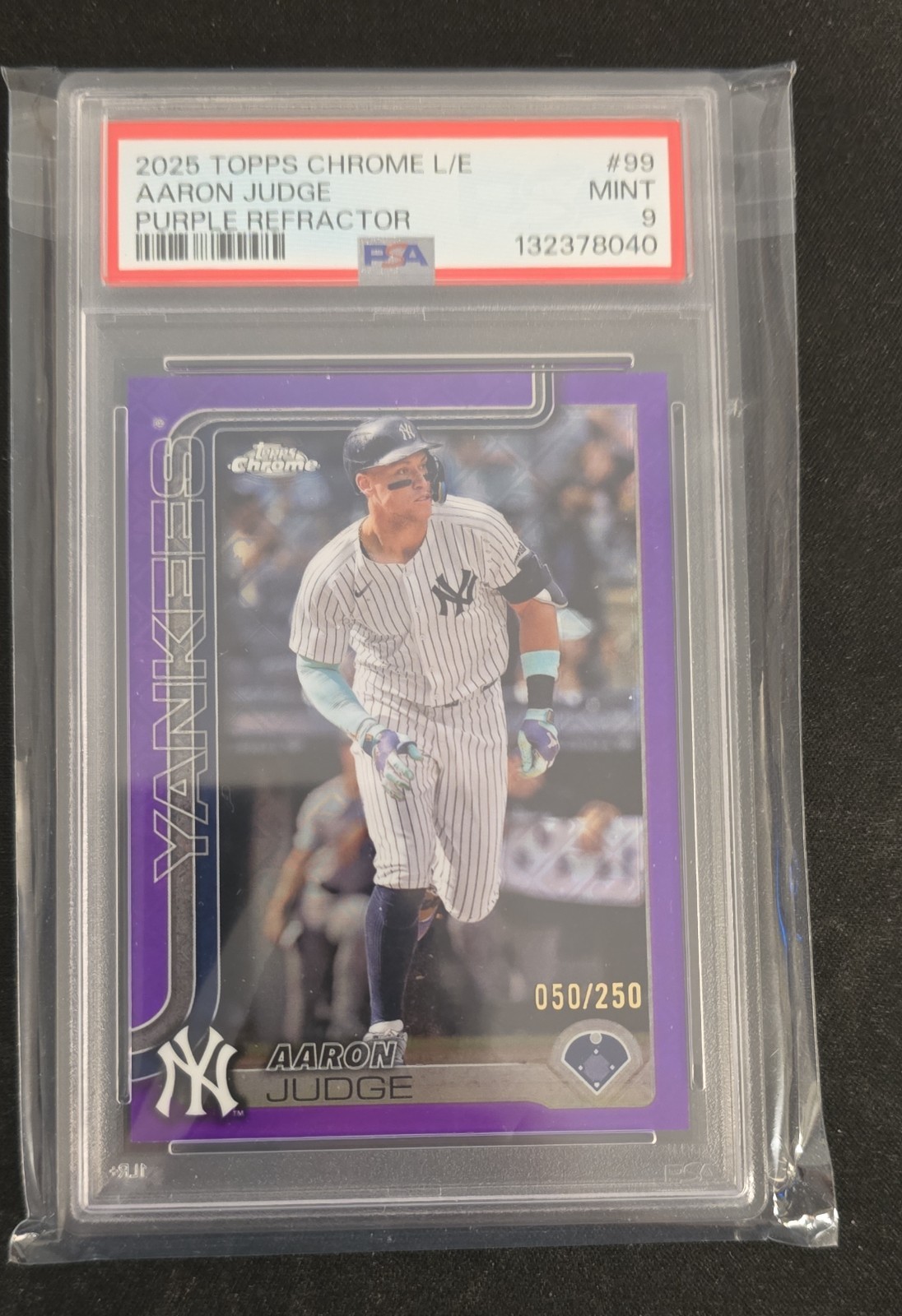 2025 Topps Chrome Logofractor Aaron Judge #99 Purple Refractor /250