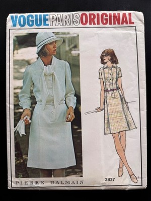 New Vintage Vogue Paris Original 2827 Pierre Balmain Lined Dress, 12