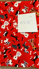 Dogs bones fabric Red 100 Cotton Joann Fabrics 41" X 56"