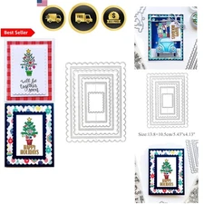 Rectangle Frame Metal Die Cuts Scrapbooking Embossing Stitched Tag Dies