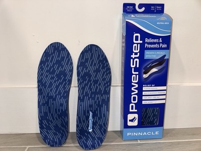PowerStep Pinnacle Orthotic Insoles Arch Support Plantar Fasciitis Men 9-9.5