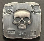 Skull POISON - Poured Boneyard Bullion WPP RARE  .2.2 OZ .999 Silver