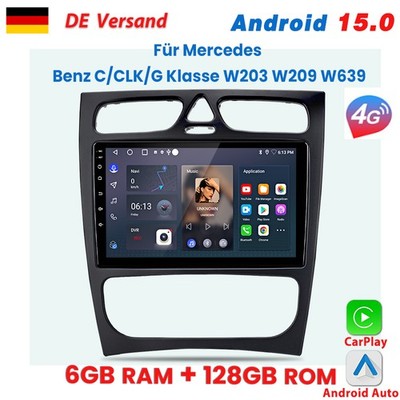 Für Mercedes Benz C/CLK/G Klasse W203 W209 W639 Carplay Android15 Autoradio 128G