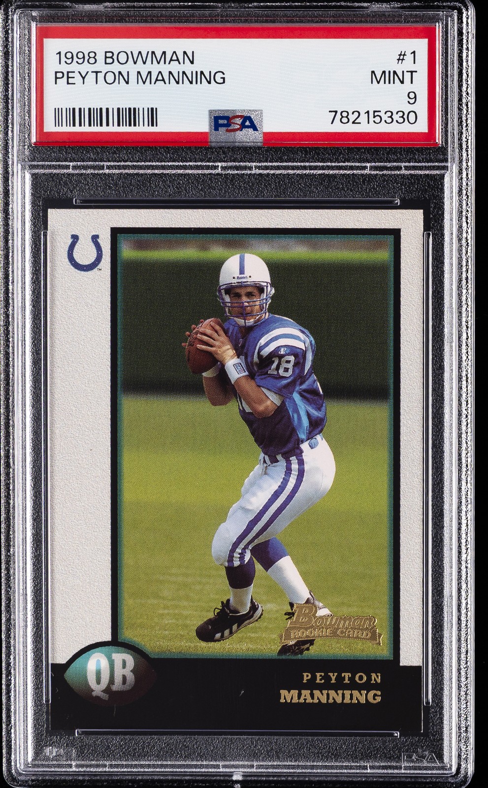1998 BOWMAN #1 PEYTON MANNING ROOKIE RC PSA 9