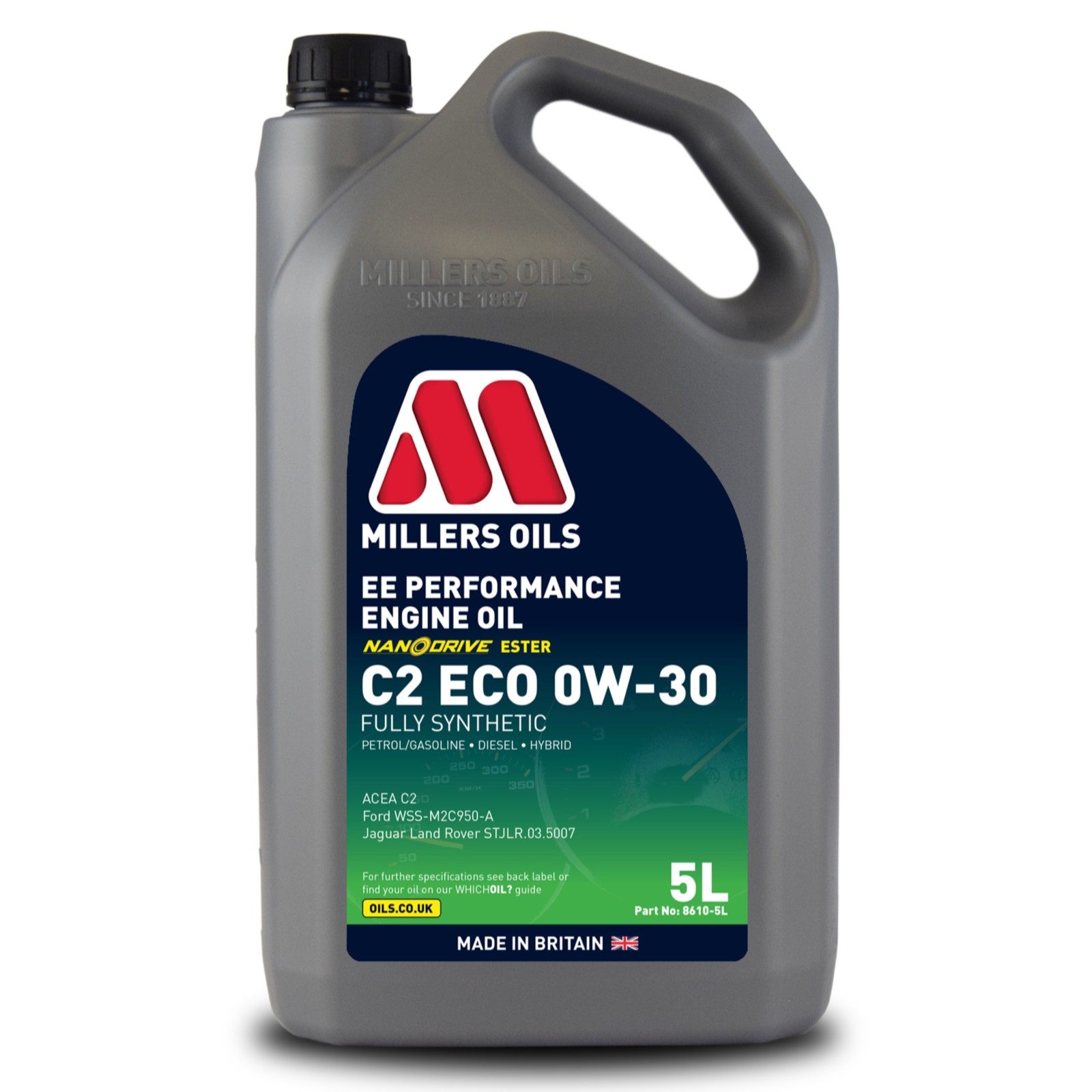 1x 5L (5L) Millers Oils EE Performance C2 ECO 0W30 Fully Synthetic Engine Oil