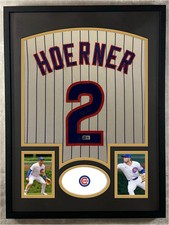 Nico Hoerner Signed Jersey Framed W/ Beckett BAS COA Chicago Cubs White Auto
