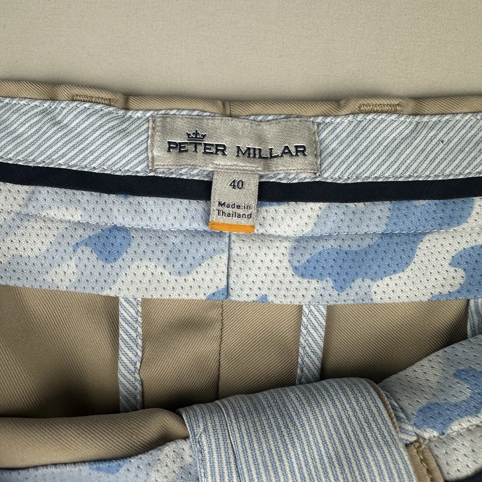 Bermuda chino masculina tamanho 40 desempenho golfe Peter Millar LSU Tigers logotipo universitário - Imagem 4 de 4