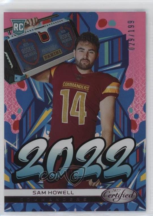 2022 Certified 2022 Mirror Pink 29/199 Sam Howell #2022-4 Rookie RC w6g