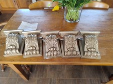 5 X Gold Coloured 'Palm Beach' Acanthus Corbels Used