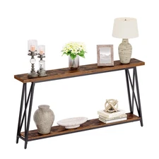 MAHANCRIS Console Table, 63" Industrial Entryway Table, Extra Long Sofa Table...