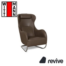 Wittmann Jolly Leder Sessel Braun Freischwinger