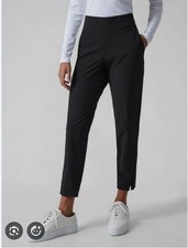 Athleta Brooklyn Ankle Pant Size 4 Black Mid Rise Slim UPF 40 Travel Work
