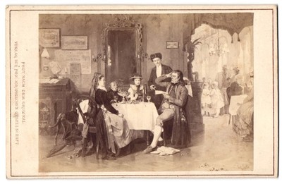 Fotografie Berlin, Gemälde: Die theure Hotelrechnung, nach C. Böker 