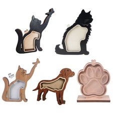 Elegant Wooden Pet Memorial Keepsakes Box For Personalizing Furs Display Decors
