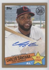 2020 Topps 1985 Baseball All-Stars Gold 31/50 Carlos Santana #85ASA-CSA Auto 1u6