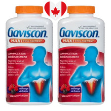 Gaviscon Max Relief Berry Blend Chewable Foamtabs 100ct x2 Bottles