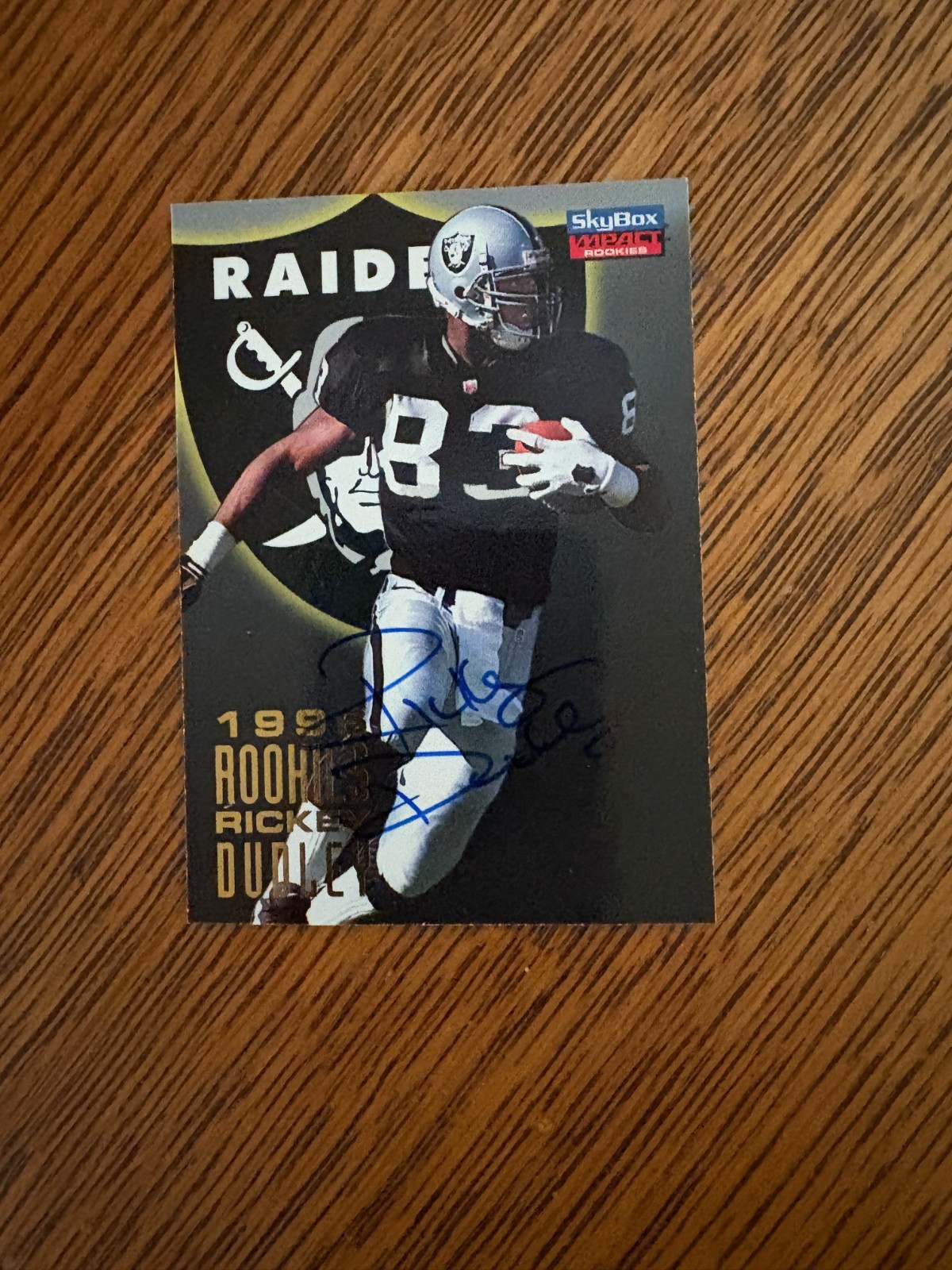 RICKEY DUDLEY ROOKIE AUTOGRAPH 1996 SKYBOX IMPACT CARD A2