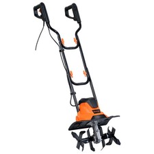 Corded Electric Garden Tiller Cultivator with Safety Lock