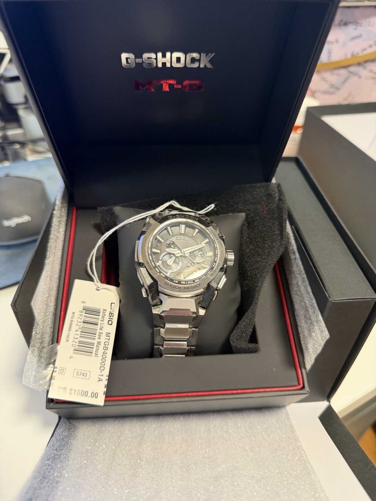 Function Casio Casio G-SHOCK MT-G Shock Resist 200m World Time Silver/Black Box Manual ...