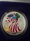 2000 U.S. Painted American Silver Eagle Dollar $1 Uncirculated 1 oz COA Boxed