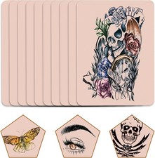 10 PCS Tattoo Practice Skins, 5.7 "x7.6" Double Sided Tattoo Fake Skin, Tattoo A