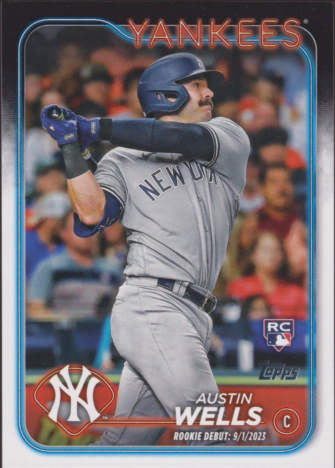 2024 Topps Update #US325 Austin Wells New York Yankees Rookie Baseball Card RC