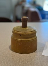 Antique Wooden Butter Mold Press Wheat Sheaf Design Pat Apr 11 1886 Folk Art