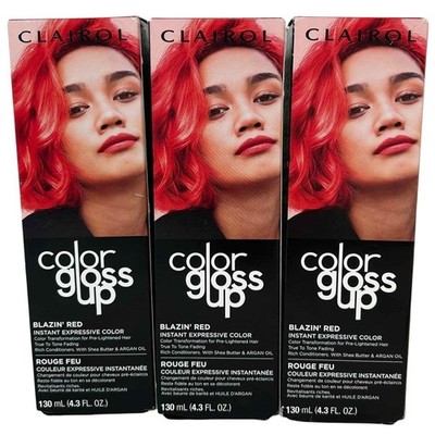 3x Clairol Color Gloss Up Blazin' Red Instant Expressive Color 4.3oz Hair Dye