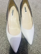 LK Bennett Beautiful White And Black 6cm Kitten Heel Shoes