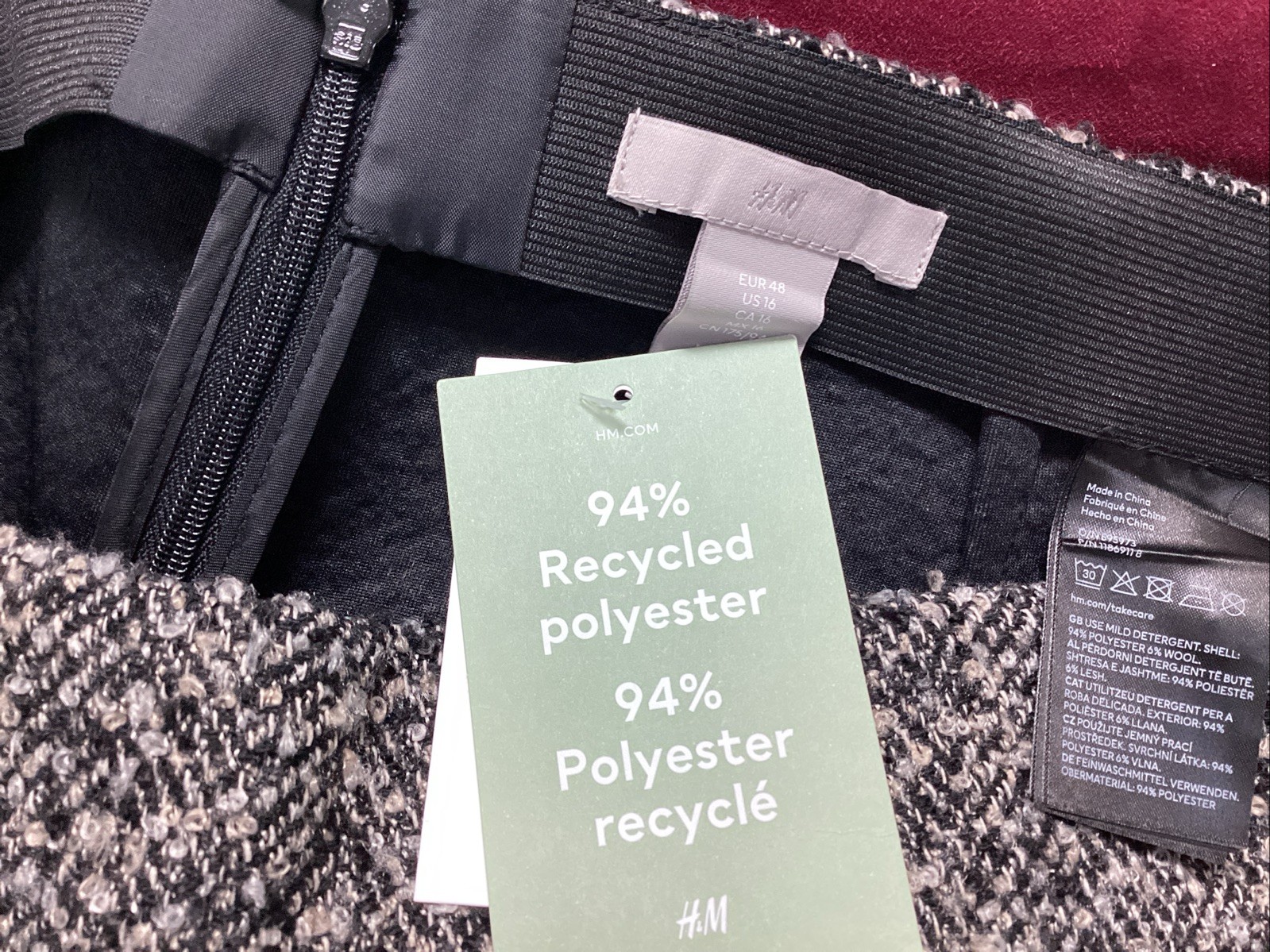 New H & M Skirt Women's Size 12 BrownBlack Tweed Wool Blend Lined A-Line Mini thumbnail 19